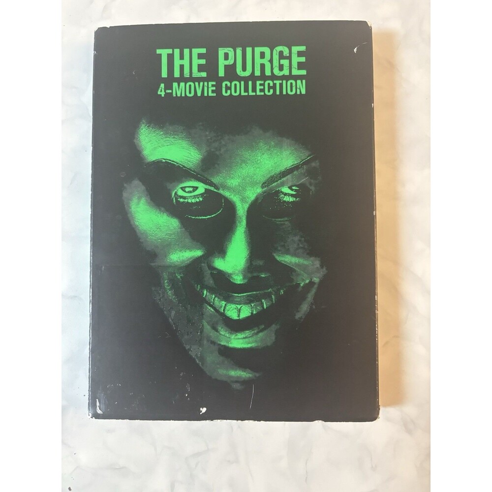 The Purge 4-Movie Collection DVD Box Set w Glow Slipcover - Tested & Clean Discs